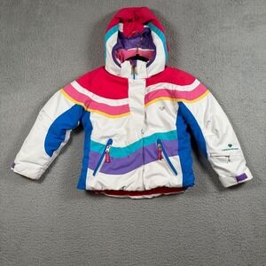 Obermeyer Girls Haana Insulated Ski Jacket Multi Color Block Hooded Coat Size 5